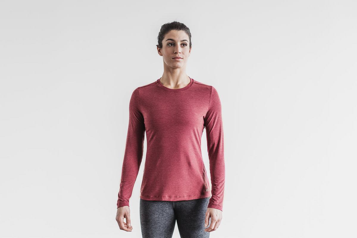 Nobull Women\'s Long Sleeves Red | Australia (AJ2865)